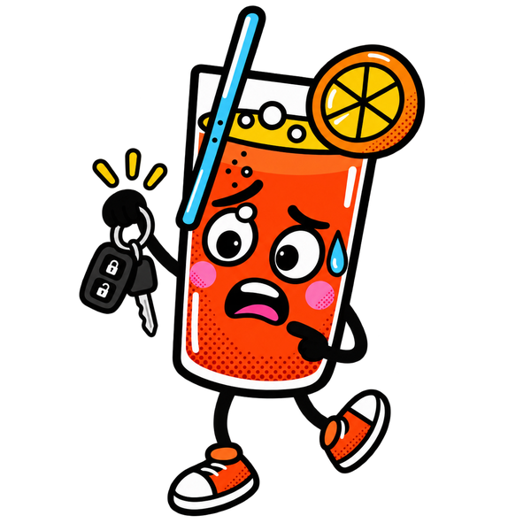 Drinkify mascot holding car keys